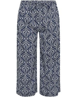 M Com Abstract Print Wide Leg Culottes - Blue