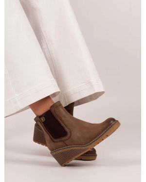 Lunar Connie Wedge Heel Ankle Boots - Pink