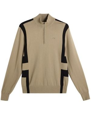 J.Lindeberg J. Lindeberg Kendrick Knitted Zip Golf Sweater - Natural