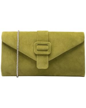 Lotus Clutch Bag With Chain - Green