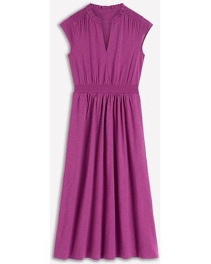 Boden Alba Smocked Jersey Midi Dress - Purple