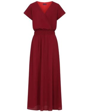 Hot Squash Chiffon Maxi Dress - Red