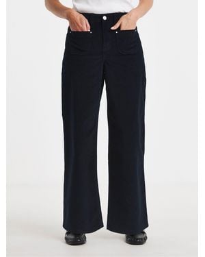 JD Williams Cord Pocket Front Crop Wide Leg Jeans - Blue