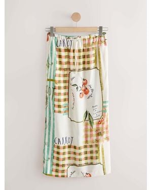 Next Midi Skirt With Linen - Metallic