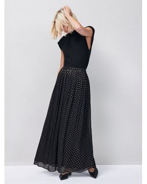 Ro & Zo Petite Foil Maxi Skirt - Blue