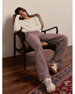 Superdry Stripe Athletic Essentials Fold Over Sweatpants - Brown