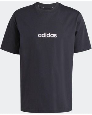 adidas Essentials Linear Single Jersey T-Shirt - Black