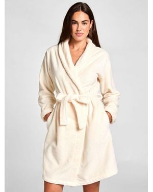 Hunkemöller Cream Fleece Bathrobe - Natural