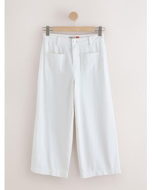 Next Lightweight Denim Patch Pocket Cropped Jeans - White