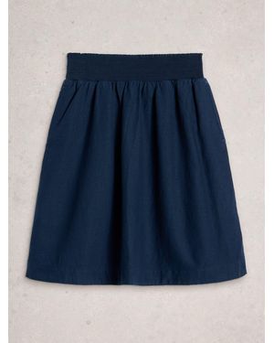 White Stuff Sheila Linen Blend Skirt - Blau