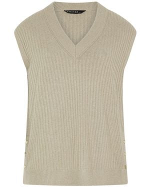 Evans Knitted Vest Top - Natural