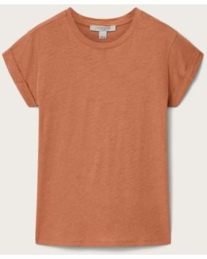 AllSaints Allsaints Anna Cap Sleeve Crew Neck Cotton T-Shirt - Brown
