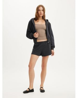 Cotton On Oversized Zip Through Hoodie - Black