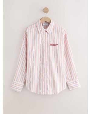 Next Oversized Boyfriend Shirt - Pink