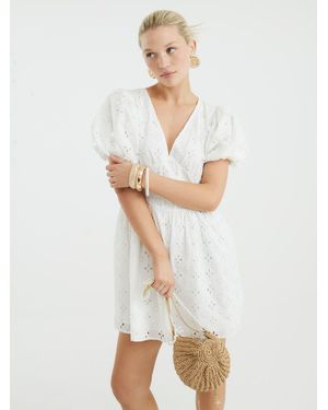 River Island 3D Broderie Mini Dress - White