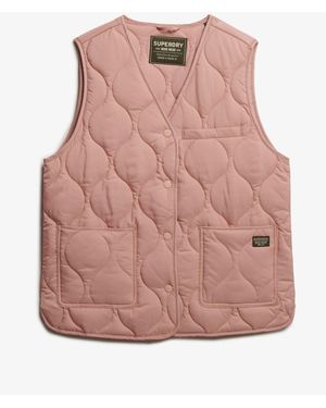 Superdry Quilted Lite Liner Gilet - Pink