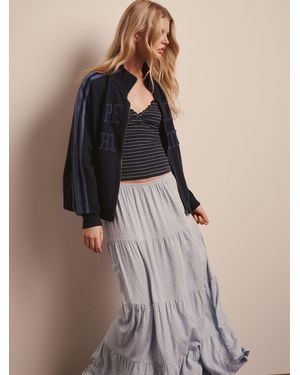 Superdry Woven Tiered Maxi Skirt - Blue