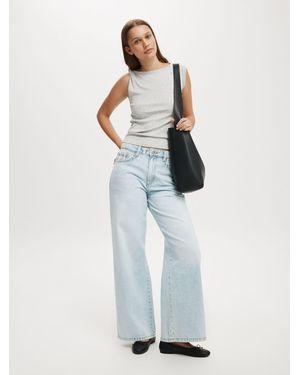 Cotton On Relaxed Wide 100% Cotton Jeans - White