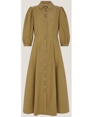 Monsoon Verity Midi Shirt Dress - Natural