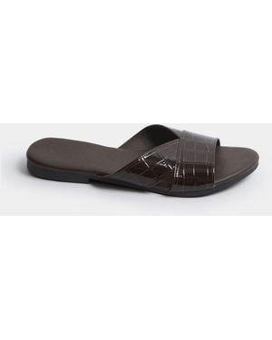 Yours Curve Wide Fit Faux Leather Mule Sandals - White