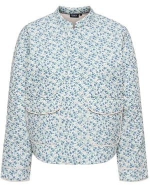 ONLY Printed Quilted Short Jacket - Blue
