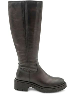 Jones Bootmaker Jones Bootmaker Domino Chunky Leather Long Boots - Black