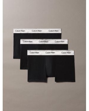 Calvin Klein Icon Cotton Stretch Trunks 3 Pack - Gray