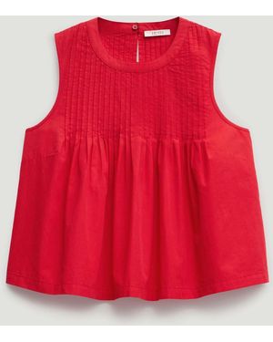 Hush Arden Tuck Detail Shell Top - Red