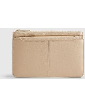 River Island Monogram Travel Wallet - Natural