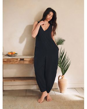 Next Linen Blend Jumpsuit - Black