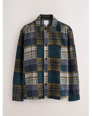 Next Patchwork Style Check Shacket - Green