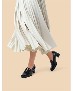 Jones Bootmaker Brielle Patent Leather Heeled Loafers - Natural