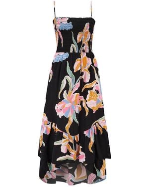 Pour Moi Strapless Asymmetric Tiered Woven Maxi Dress - White
