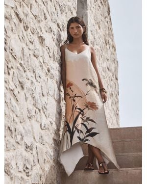 Next Strappy Hanky Hem Midi Slip Dress - Brown