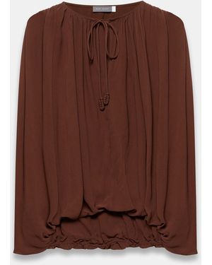 Mint Velvet Balloon Hem Blouse - Brown