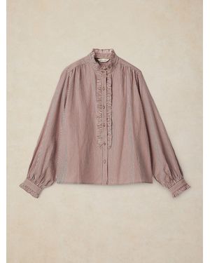 White Stuff Frill Neck Shirt - Natural