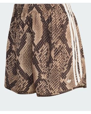 adidas Originals Snake Print Satin Shorts - Brown