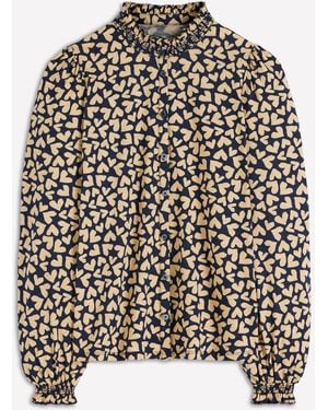 Boden Effie Smocked Detail Shirt - Black