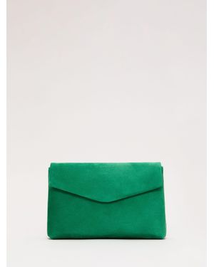 Phase Eight Suede Clutch Bag - Green