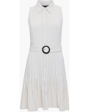 French Connection French Connection Vinnie Pinstripe Mini Shirt Dress - White
