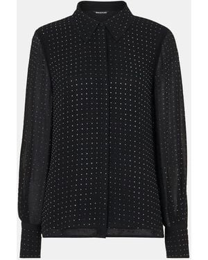 Whistles Hot Fix Sheer Shirt - Black