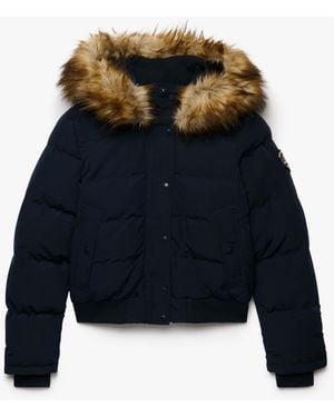 Superdry Everest Hooded Bomber Jacket - Blue