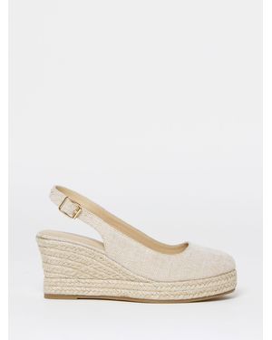 Simply Be Wide Fit Espadrille Wedge Slingback Shoes - White