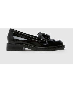 schuh Lizzie Patent Leather Loafers - Black