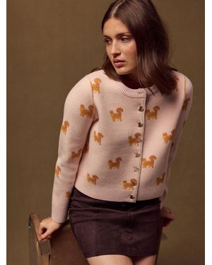 Next Cats Supersoft Crew Neck Long Sleeve Cardigan - Brown