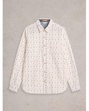 White Stuff Cycling Printed Shirt - Natural