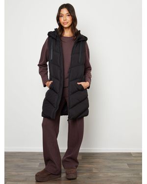 Threadbare Longline Padded Gilet - Blue