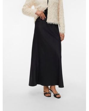 Vero Moda Satin Midi Skirt - Black