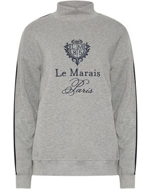 Long Tall Sally Long Tall Sally Le Marais Slogan High Neck Sweatshirt - Gray