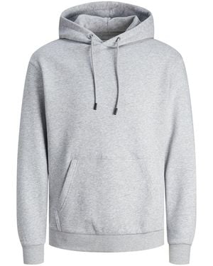 Jack & Jones Relaxed Fit Plain Hoodie - Grey